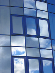 Window mirroring sky