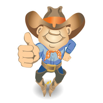 Thumbs Up Cowboy (vector or XXL jpeg image)