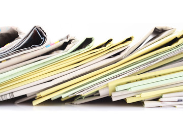 stack of newspapers