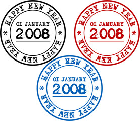 New Year Seal in three colors