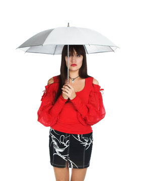  girl poses with a umbrella
