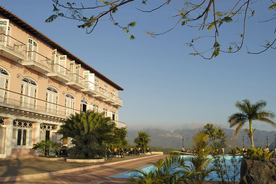 Hotel with swimming pool in the valley of Vinales in Cuba