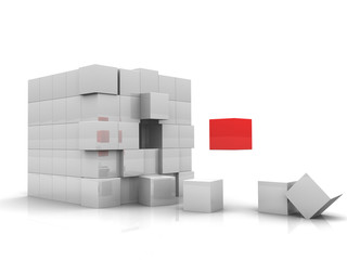 One red Cube