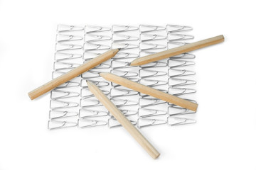 Pencils and paper clips