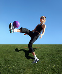 Fototapeta na wymiar Exercising with the ball