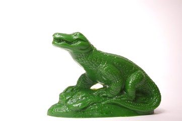 Green Alligator Statue