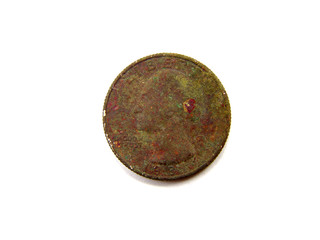 Fototapeta premium Rusty Brown US Quarter Coin
