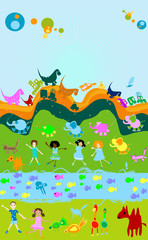 children playing, kids world