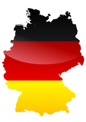 Carte d'Allemagne drapeau métal