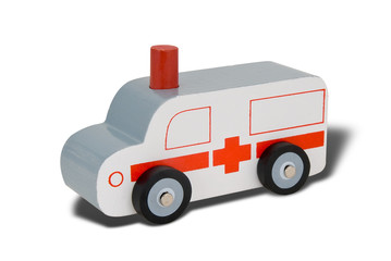 Fototapeta premium Toy wood ambulance