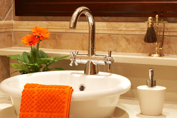 Beautiful sink in a bathroom