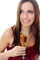 woman with champagne