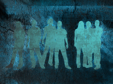 textures style of people silhouettes 