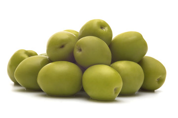 olive on white background