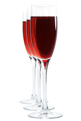 glasses with red wine
