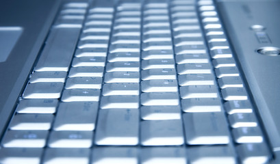 Laptop keyboard low angle view