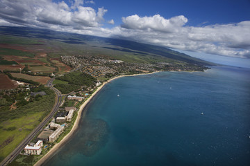 Fototapeta na wymiar Aerial of Maui coast.