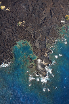Aerial of coastline.