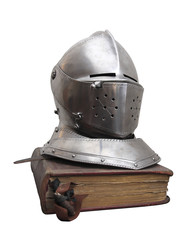 Helmet on book