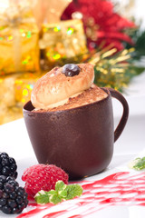 Tiramisu cake in chocolate cup