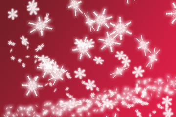 Fototapeta na wymiar white snowflakes on red gradient background
