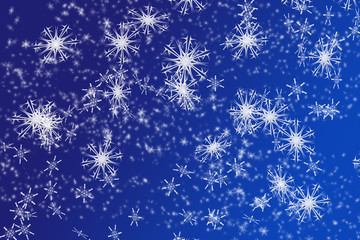 white snowflakes on blue background