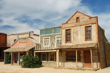 Wooden buildings in an old American western town - 5318069