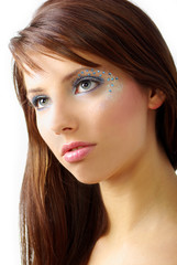 Fototapeta premium Beautiful face with artistic make-up