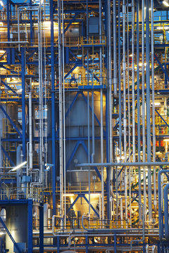 Oil refinery close-up