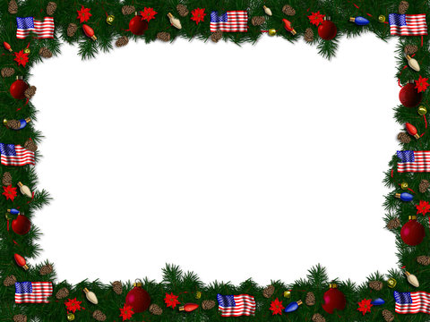 Patriotic Christmas Border