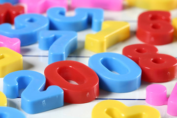 Naklejka premium Close-up of numbers. More from this series on my portfolio!