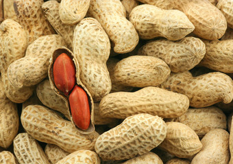 Peanuts in a shell with background