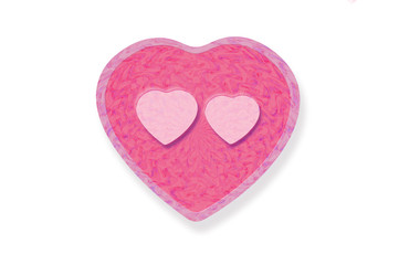 Hearts on white background