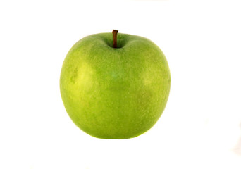 fresh green apple with green leaf