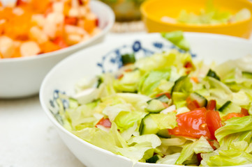 Various healthy salads
