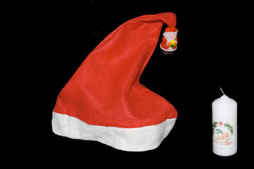 santa claus hat isolated on black