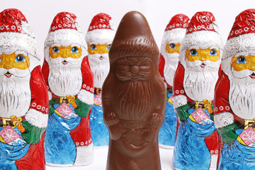 Weihnachtsmann, Schokolade, Gruppe