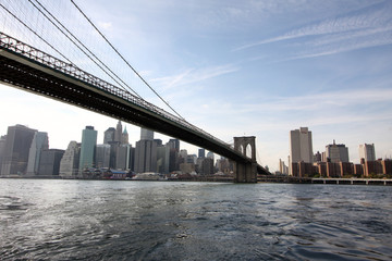 Fototapeta na wymiar Brooklyn Bridge Manhattanie w tle, NYC