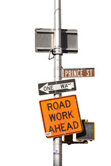 an isolated sign post in new york