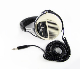 big white retro headphones