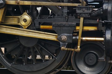 Fototapeta na wymiar Steam Locomotive Close-Up