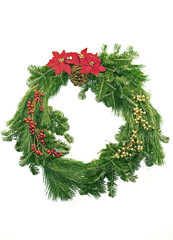 Fototapeta na wymiar Evergreen Christmas Wreath