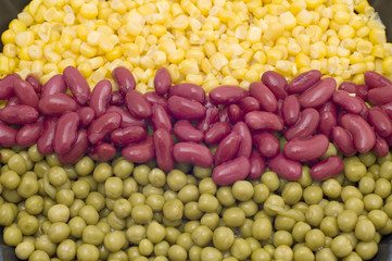 Obraz na płótnie Canvas object on white - food - green peas and maize