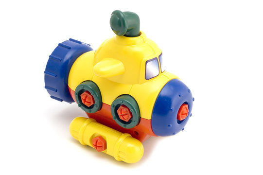 object on white - toy - model submarine