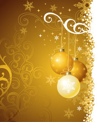 gold christmas background / vector illustration