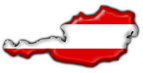 Obraz premium Austrian button flag map shape