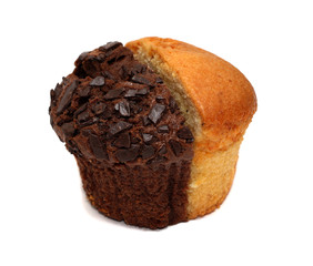 Dark and light muffin pieces