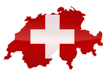 Carte de la Suisse (Drapeau métal) 