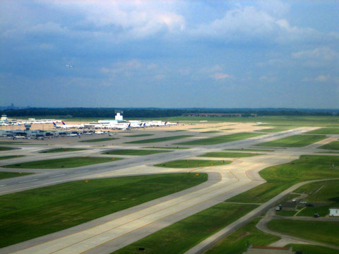 Stock pictures of an aerial view of an airport