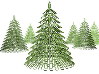 The green Christmas tree maiden with office fastener